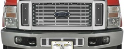 [29-4141] 2008-2010 Ford F250-450 Super Duty Chrome Package Billet Style Grill, With Licence Plate, Bumper Screen Included