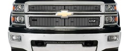 [44-1051] 2014-2015 Chev Silverado 1500 Honeycomb Grill with LTZ Badge, Without Licence Plate, With Tow Hooks, Bumper Screen Included