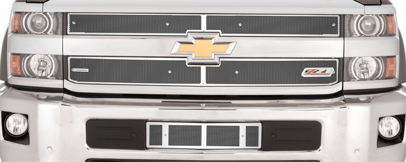 2015-2018 Chev Silverado 2500-3500 with 4-Bar Grill, Z71 Badge, Bumper Screen Included