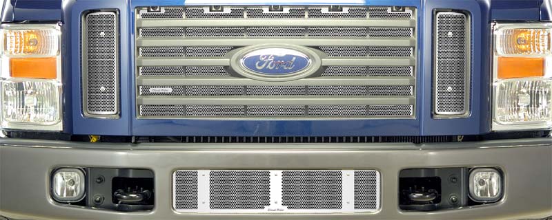 2008-2010 Ford F250-450 Super Duty Sport (Billet-Style Grill) Bumper Screen Included - Without Licence Plate