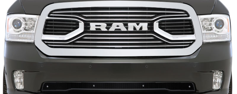 2015-2018 Ram 1500 Billet Port Grille with Ram Badge, Upper Screen Only