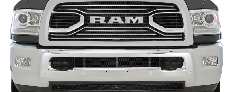 2016-2018 Dodge Ram 2500-3500 Billet Port Grille with Ram Badge, Bumper Screen Included