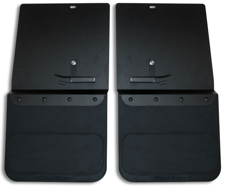 2015-2017 GMC Sierra 2500/3500 Rear Kickback (Single Wheel) - Black Powdercoated Steel, 14" Advantage Flap without Stainless Insert