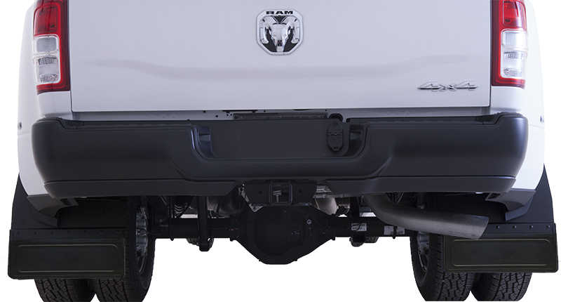 2019-2022 Ram 3500 Dually Kickback - Black Powdercoated Steel, 20" Fusion Flap without Stainless Insert