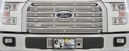 [24-4308] 2015-2017 Ford F150 XLT (Billet Grill), Without Appearance Package, With Licence Plate, With Block Heater, Bumper Screen Included