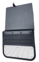 [908-2005R] 2020-2024 GMC Sierra 2500/3500 Rear Kickback - Black Powdercoated Steel, 12" Impact Flap with Screwed on Stainless Insert